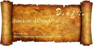 Danics Árpád névjegykártya