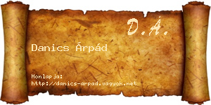 Danics Árpád névjegykártya
