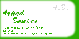 arpad danics business card